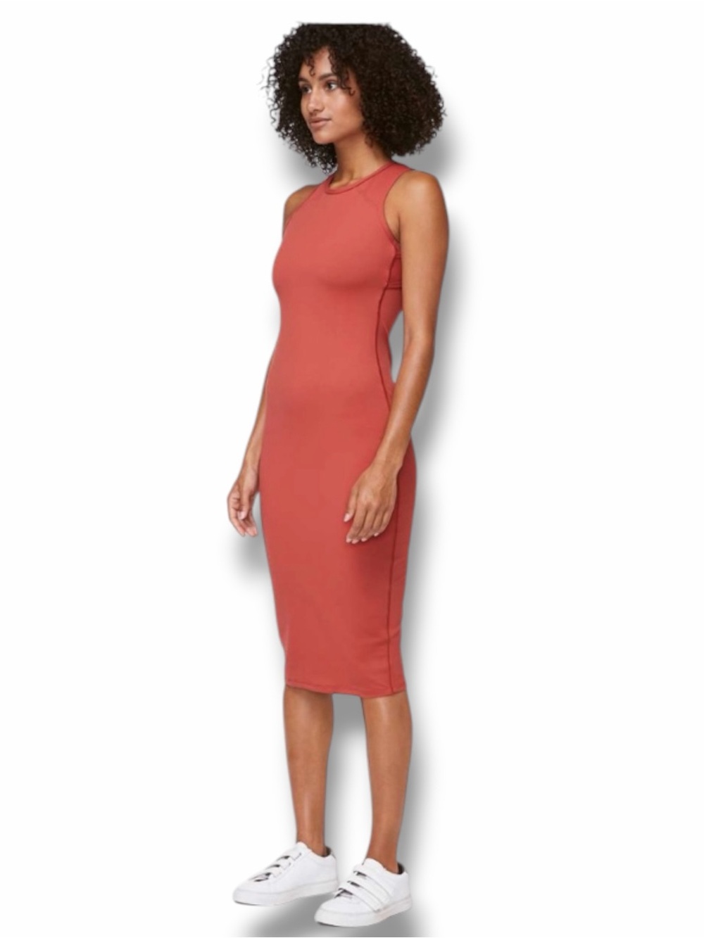 Lululemon Brick Rose Picnic Play Midi Dress‎ Cross Back